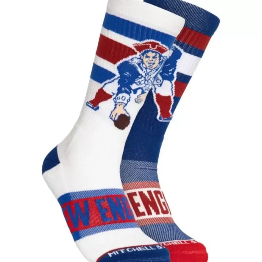 Mitchell & Ness Accessories-Hail Mary Crew Socks New England Patriots