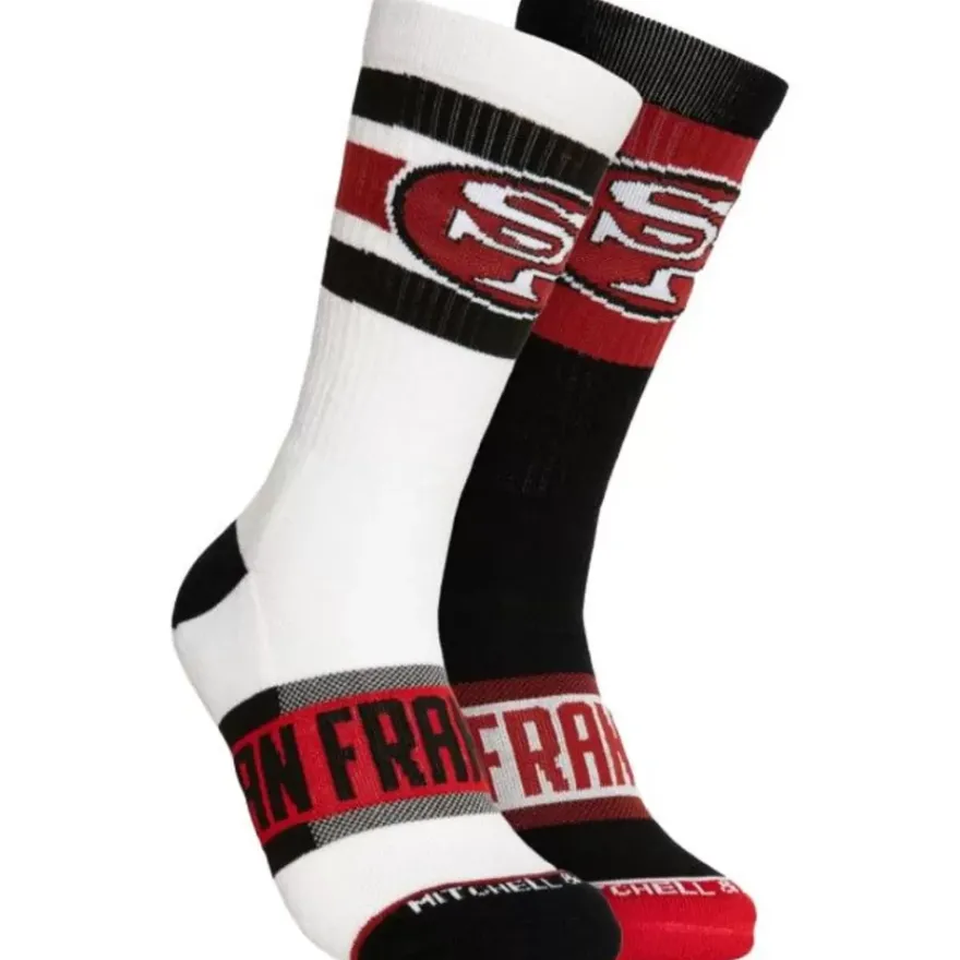 Mitchell & Ness Accessories-Hail Mary Crew Socks San Francisco 49Ers