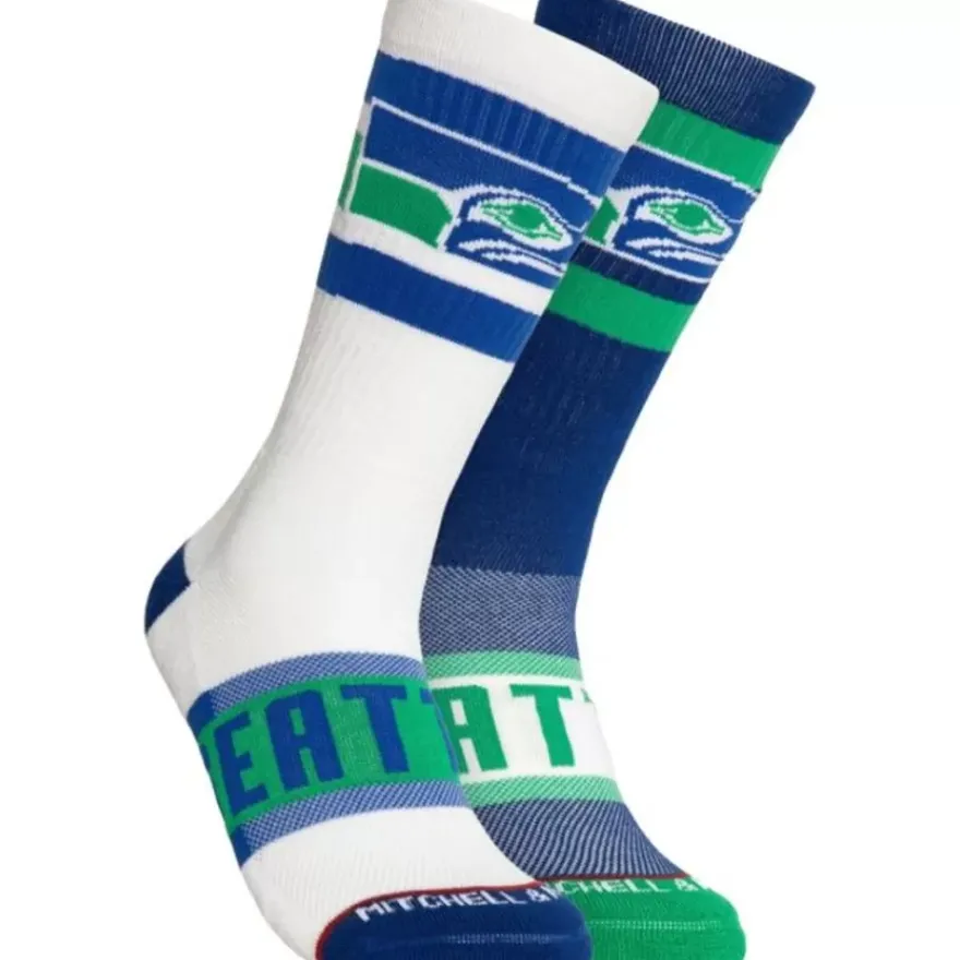 Mitchell & Ness Accessories-Hail Mary Crew Socks Seattle Seahawks