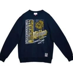 Mitchell & Ness Hoodies & Sweatshirts-Halftime Script Crew University Of Michigan