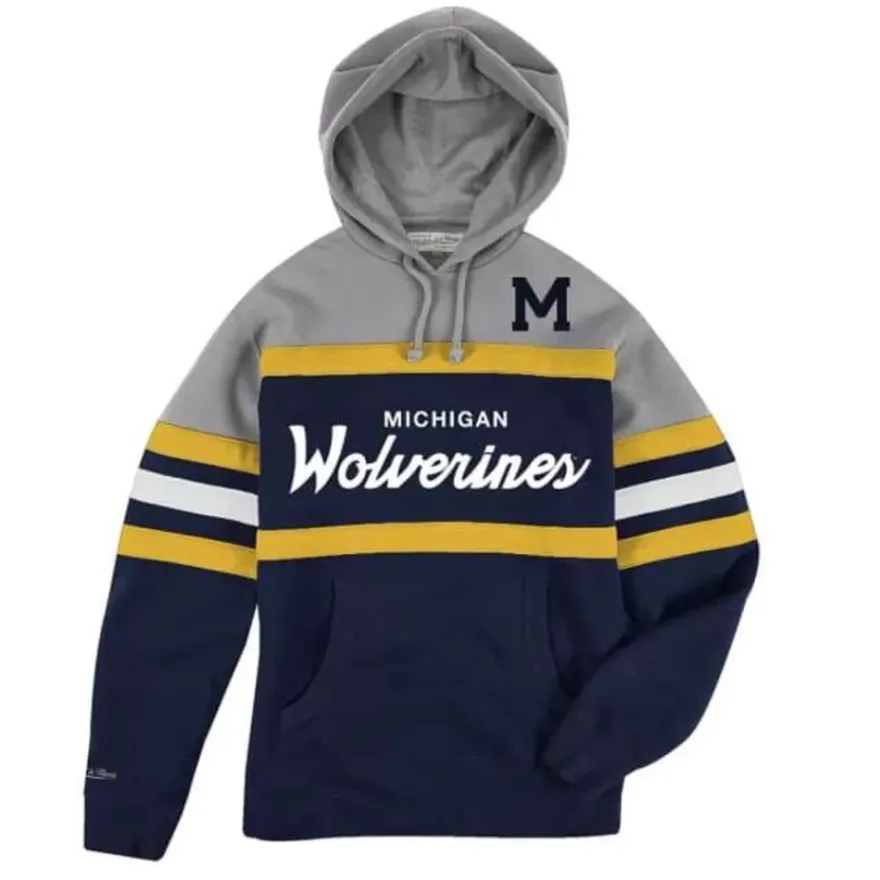 Mitchell & Ness Hoodies & Sweatshirts-Headcoach Hoody University Of Michigan