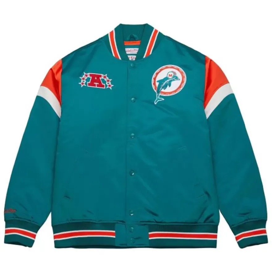Mitchell & Ness Jackets & Outerwear-Heavyweight Satin Jacket Miami Dolphins