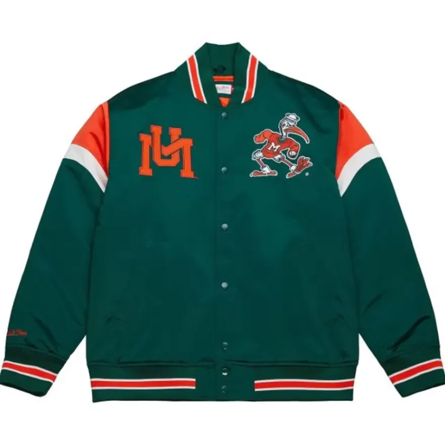 Mitchell & Ness Jackets & Outerwear-Heavyweight Satin Jacket University Of Miami