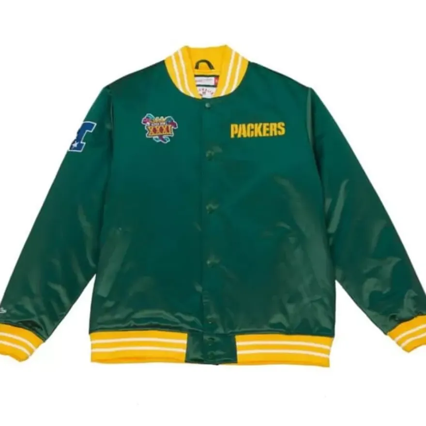 Mitchell & Ness Jackets & Outerwear-Heavyweight Satin Jacket Green Bay Packers