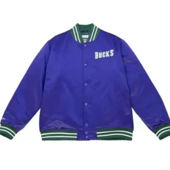 Mitchell & Ness Jackets & Outerwear-Heavyweight Satin Jacket Milwaukee Bucks