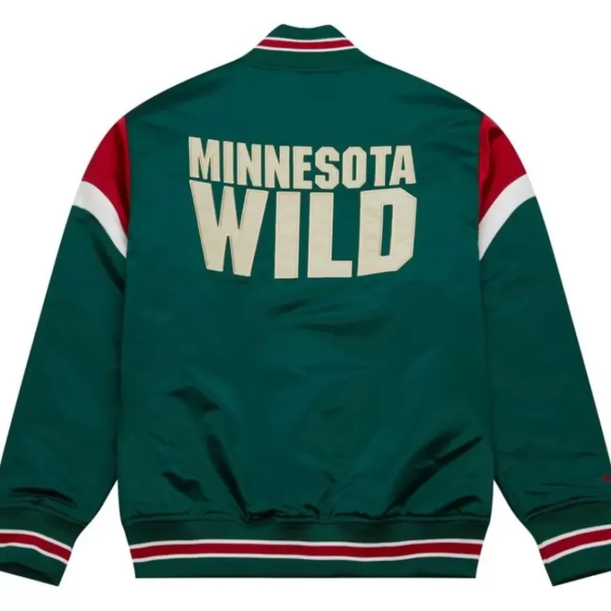 Mitchell & Ness Jackets & Outerwear-Heavyweight Satin Jacket Minnesota Wild