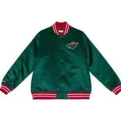 Mitchell & Ness Jackets & Outerwear-Heavyweight Satin Jacket Minnesota Wild