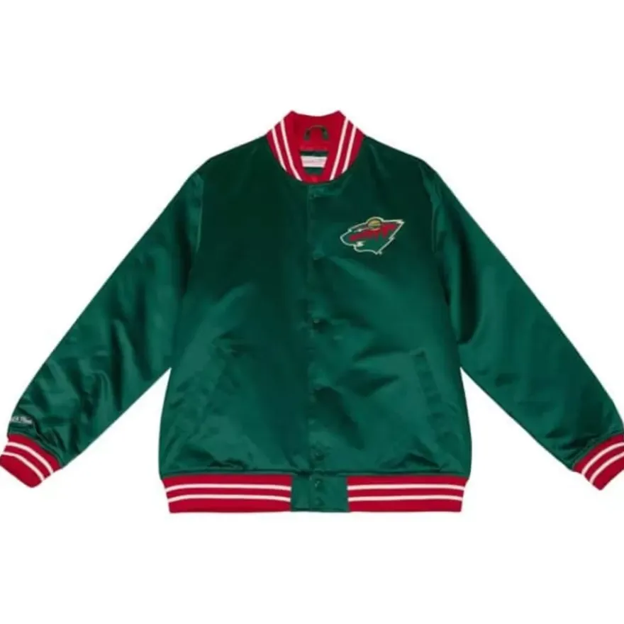 Mitchell & Ness Jackets & Outerwear-Heavyweight Satin Jacket Minnesota Wild