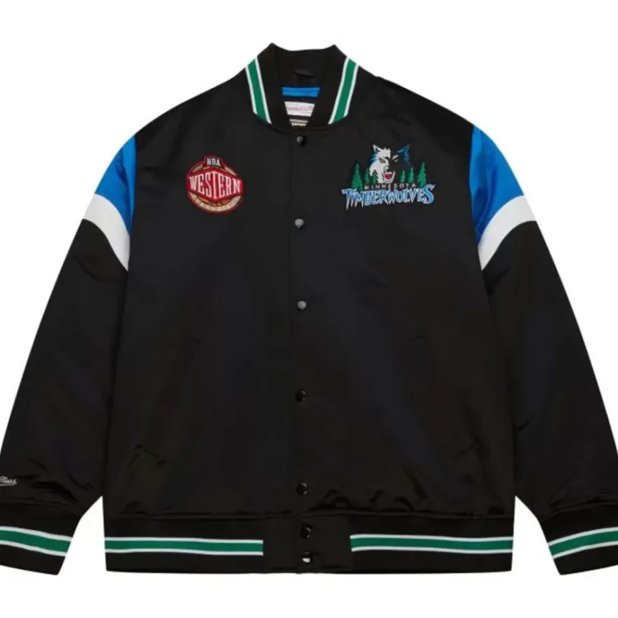 Mitchell & Ness Jackets & Outerwear-Heavyweight Satin Jacket Minnesota Timberwolves