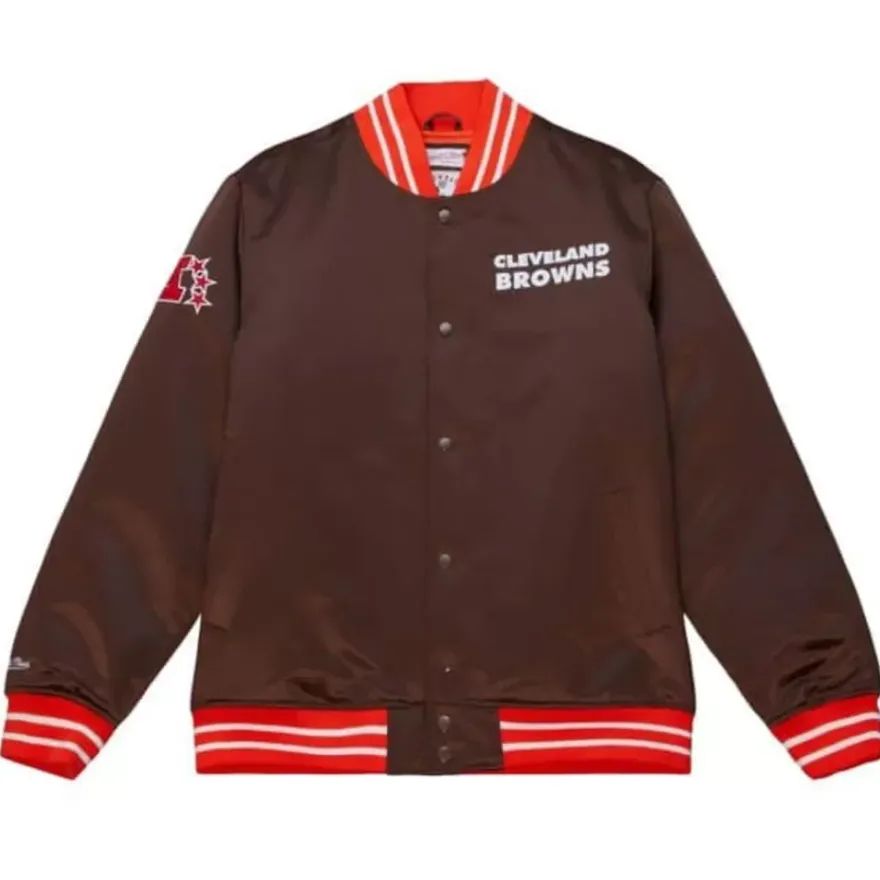 Mitchell & Ness Jackets & Outerwear-Heavyweight Satin Jacket Cleveland Browns