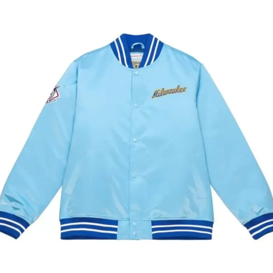 Mitchell & Ness Jackets & Outerwear-Heavyweight Satin Jacket Milwaukee Brewers
