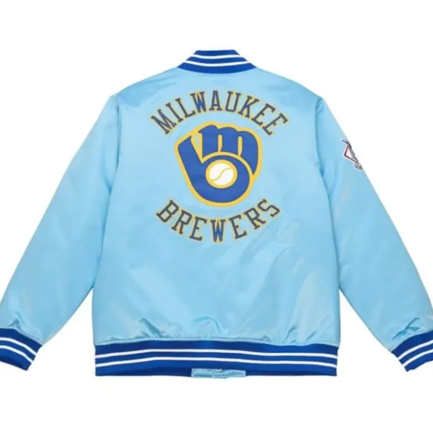 Mitchell & Ness Jackets & Outerwear-Heavyweight Satin Jacket Milwaukee Brewers
