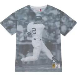 Mitchell & Ness T-Shirts & Tops-Highlight Sublimated Player Tee New York Yankees Derek Jeter
