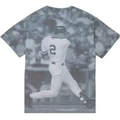 Mitchell & Ness T-Shirts & Tops-Highlight Sublimated Player Tee New York Yankees Derek Jeter