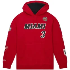 Mitchell & Ness Hoodies & Sweatshirts-Hof Fleece Hoodie Miami Heat Dwyane Wade