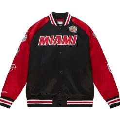 Mitchell & Ness Jackets & Outerwear-Hof N&N Satin Jacket Miami Heat Dwyane Wade