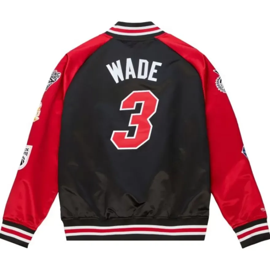 Mitchell & Ness Jackets & Outerwear-Hof N&N Satin Jacket Miami Heat Dwyane Wade