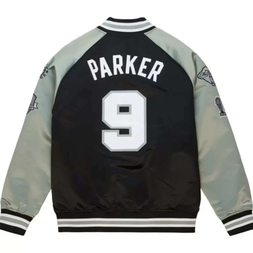 Mitchell & Ness Jackets & Outerwear-Hof N&N Satin Jacket San Antonio Spurs Tony Parker