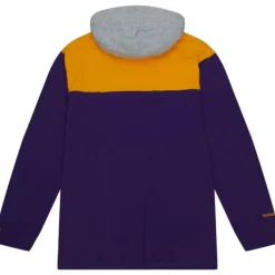 Mitchell & Ness T-Shirts & Tops-Hooded Rugby Polo Los Angeles Lakers
