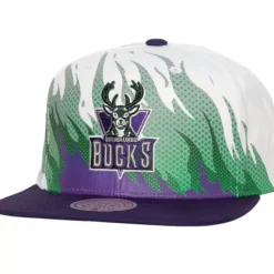 Mitchell & Ness Snapback-Hot Fire Snapback Hwc Milwaukee Bucks
