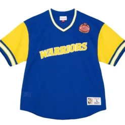 Mitchell & Ness T-Shirts & Tops-Hwc Night Mesh V-Neck Golden State Warriors