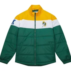 Mitchell & Ness Jackets & Outerwear-In The Clutch Puffer Jacket Vintage Logo Green Bay Packers