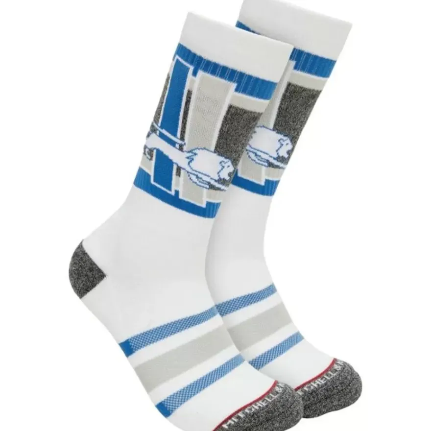 Mitchell & Ness Accessories-Interception Crew Socks Detroit Lions