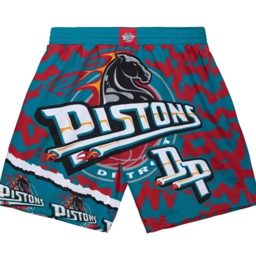 Mitchell & Ness Shorts-Jumbotron 2.0 Sublimated Shorts Detroit Pistons