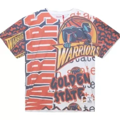 Mitchell & Ness T-Shirts & Tops-Jumbotron 2.0 Sublimated Ss Tee Golden State Warriors
