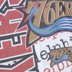 Mitchell & Ness T-Shirts & Tops-Jumbotron 2.0 Sublimated Ss Tee Philadelphia 76Ers