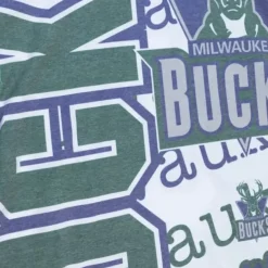 Mitchell & Ness T-Shirts & Tops-Jumbotron 2.0 Sublimated Ss Tee Milwaukee Bucks