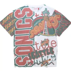 Mitchell & Ness T-Shirts & Tops-Jumbotron 2.0 Sublimated Ss Tee Seattle Supersonics