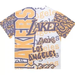 Mitchell & Ness T-Shirts & Tops-Jumbotron 2.0 Sublimated Ss Tee Los Angeles Lakers
