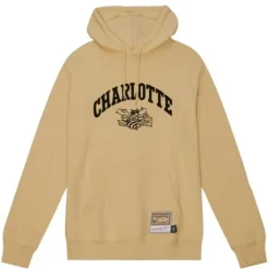 Mitchell & Ness Hoodies & Sweatshirts-Khaki Black Hoodie Charlotte Hornets