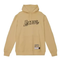 Mitchell & Ness Hoodies & Sweatshirts-Khaki Black Hoodie Los Angeles Lakers