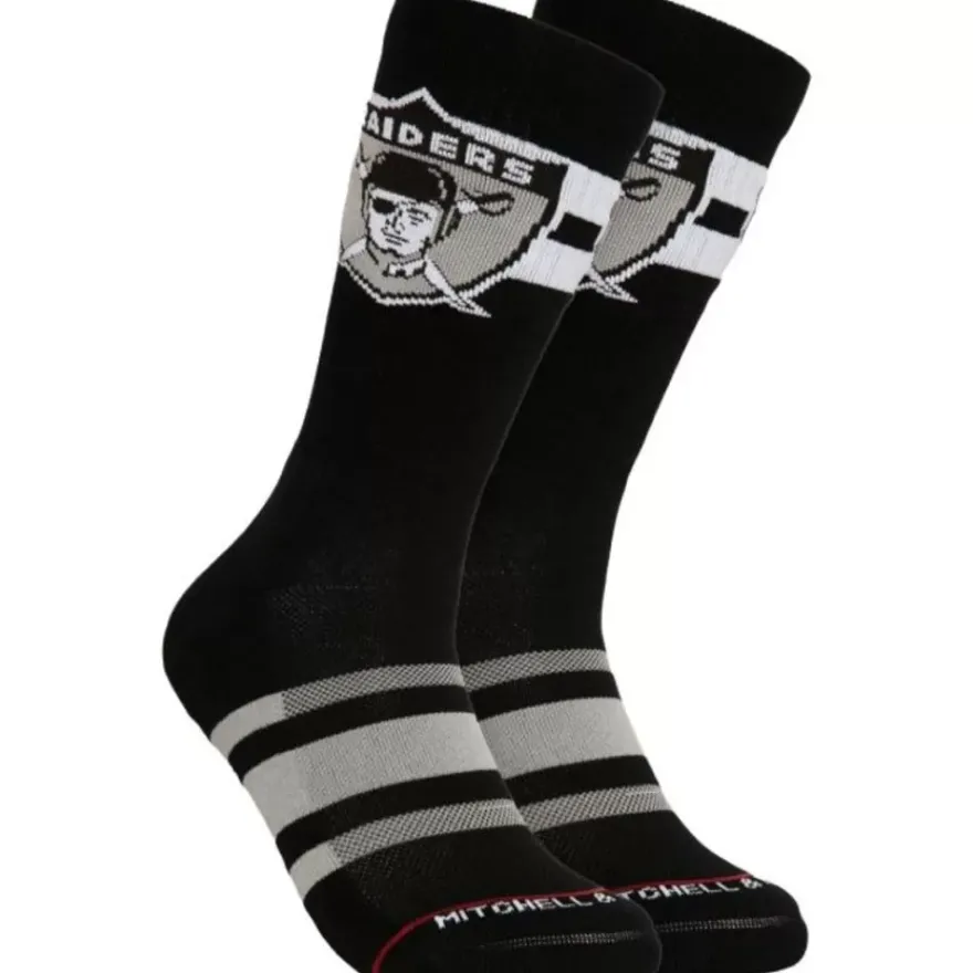 Mitchell & Ness Accessories-Lateral Crew Socks Oakland Raiders