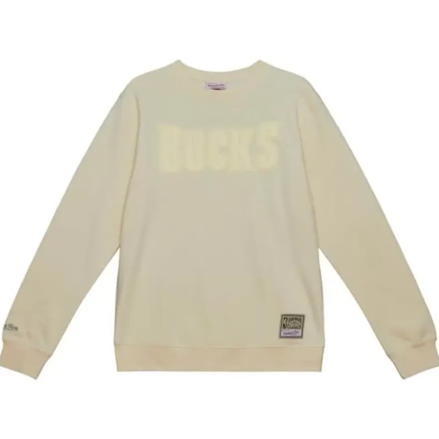 Mitchell & Ness Hoodies & Sweatshirts-Layup Low Down Crew Milwaukee Bucks