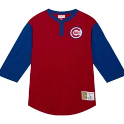Mitchell & Ness T-Shirts & Tops-Legendary Slub Henley Chicago Cubs