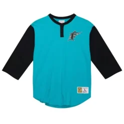Mitchell & Ness T-Shirts & Tops-Legendary Slub Henley Florida Marlins