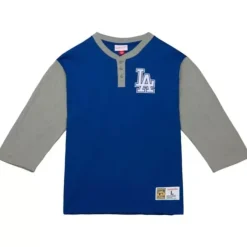 Mitchell & Ness T-Shirts & Tops-Legendary Slub Henley Los Angeles Dodgers