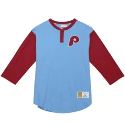 Mitchell & Ness T-Shirts & Tops-Legendary Slub Henley Philadelphia Phillies