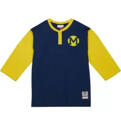 Mitchell & Ness T-Shirts & Tops-Legendary Slub Henley University Of Michigan