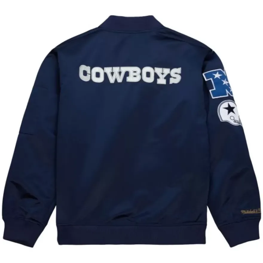 Mitchell & Ness Jackets & Outerwear-Lightweight Satin Bomber Vintage Logo Dallas Cowboys