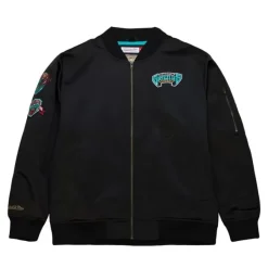 Mitchell & Ness Jackets & Outerwear-Lightweight Satin Bomber Vintage Logo Vancouver Grizzlies
