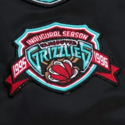 Mitchell & Ness Jackets & Outerwear-Lightweight Satin Bomber Vintage Logo Vancouver Grizzlies