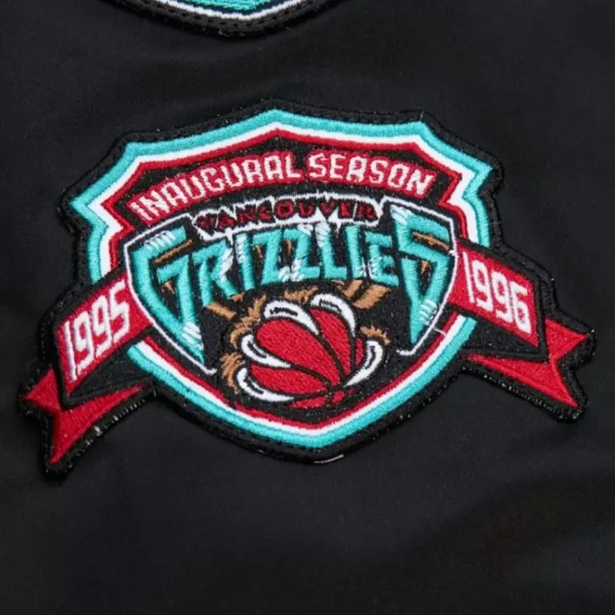 Mitchell & Ness Jackets & Outerwear-Lightweight Satin Bomber Vintage Logo Vancouver Grizzlies