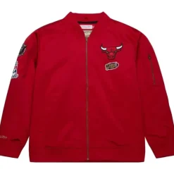 Mitchell & Ness Jackets & Outerwear-Lightweight Satin Bomber Vintage Logo Chicago Bulls