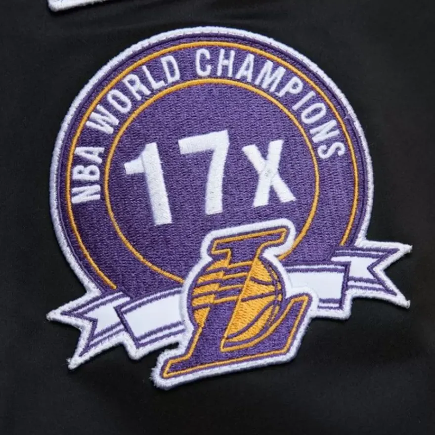 Mitchell & Ness Jackets & Outerwear-Lightweight Satin Bomber Vintage Logo Los Angeles Lakers