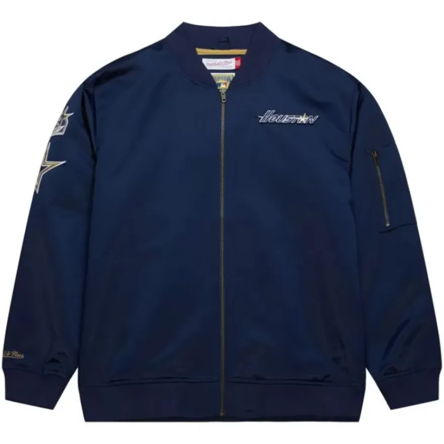 Mitchell & Ness Jackets & Outerwear-Lightweight Satin Bomber Vintage Logo Houston Astros