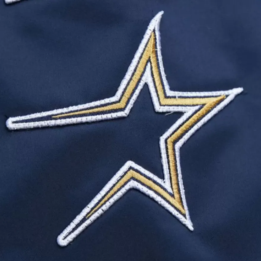 Mitchell & Ness Jackets & Outerwear-Lightweight Satin Bomber Vintage Logo Houston Astros